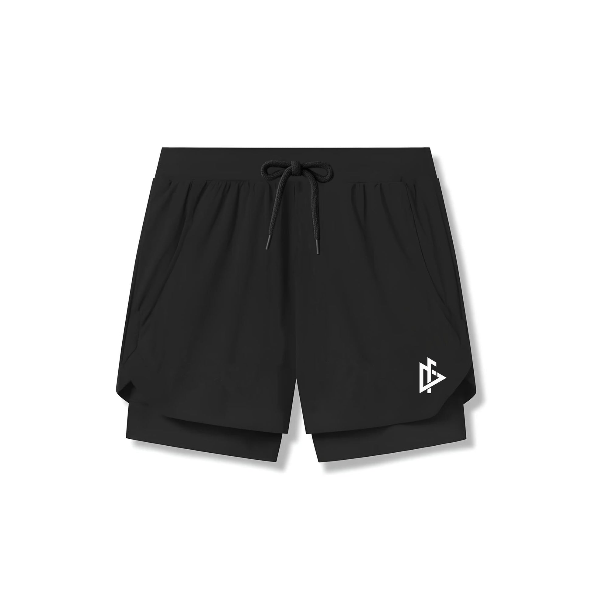 Black 5” liner mesh shorts with breathable fabric, ideal for workouts and everyday athletic wear.