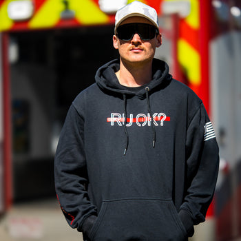 Red Line Stigma-Breaking Hoodie - Mental Health Awareness for Firefighters - DeemedFit