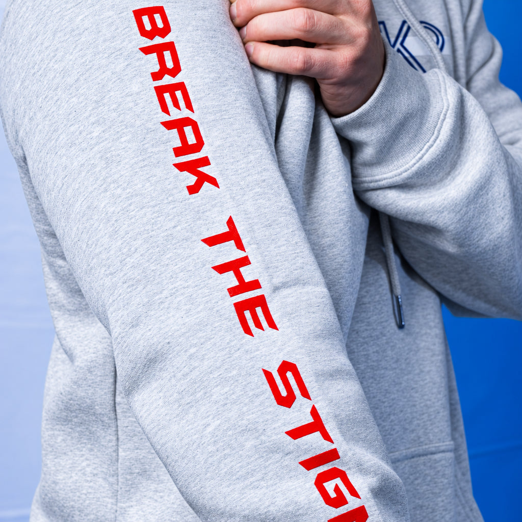 Stigma-Breaking Hoodie - White Line (Heather Grey)