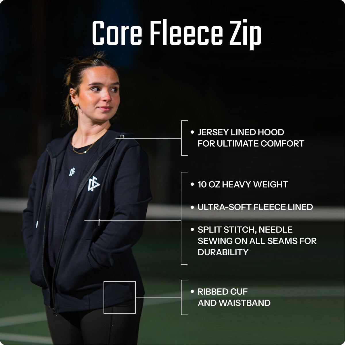 Women's Core Fleece Zip Lifestyle Shot - DeemedFit Women's First Responder Apparel