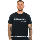 Compellence Gym Tee Black - Sweat-Wicking Athletic Shirt with American Flag Sleeve - DeemedFit