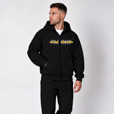 Heavyweight Zip-Up Stigma-Breaking Hoodie - Gold Line