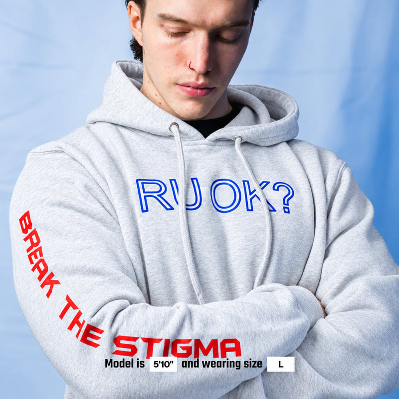 Stigma-Breaking Hoodie - White Line (Heather Grey)