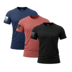 Capsule Tee 3-Pack in Blackout, Midnight Navy and Rust, front view
