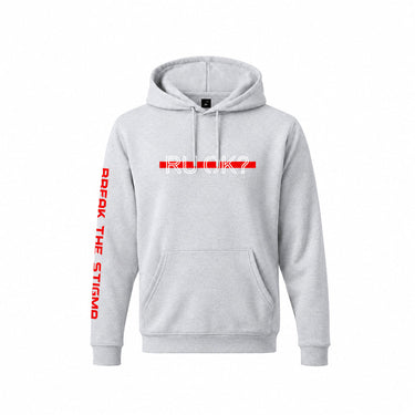 Stigma-Breaking Hoodie - Red Line (Heather Grey)
