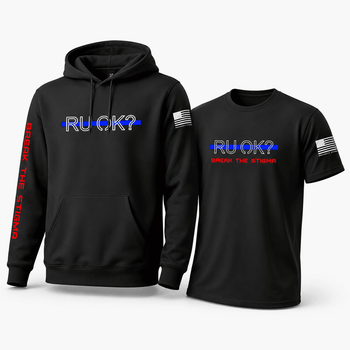 DeemedFit Blueline Bundle - Law Enforcement Stigma-Breaking Hoodie and Tee Set