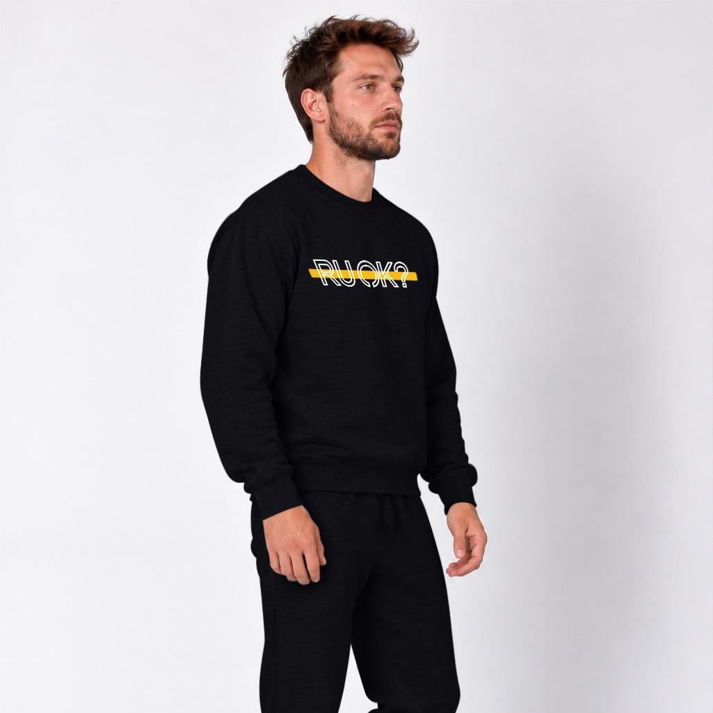 Gold Line Heavyweight Crewneck, photo 8 - 911 Dispatcher Mental Health Apparel - DeemedFit #black