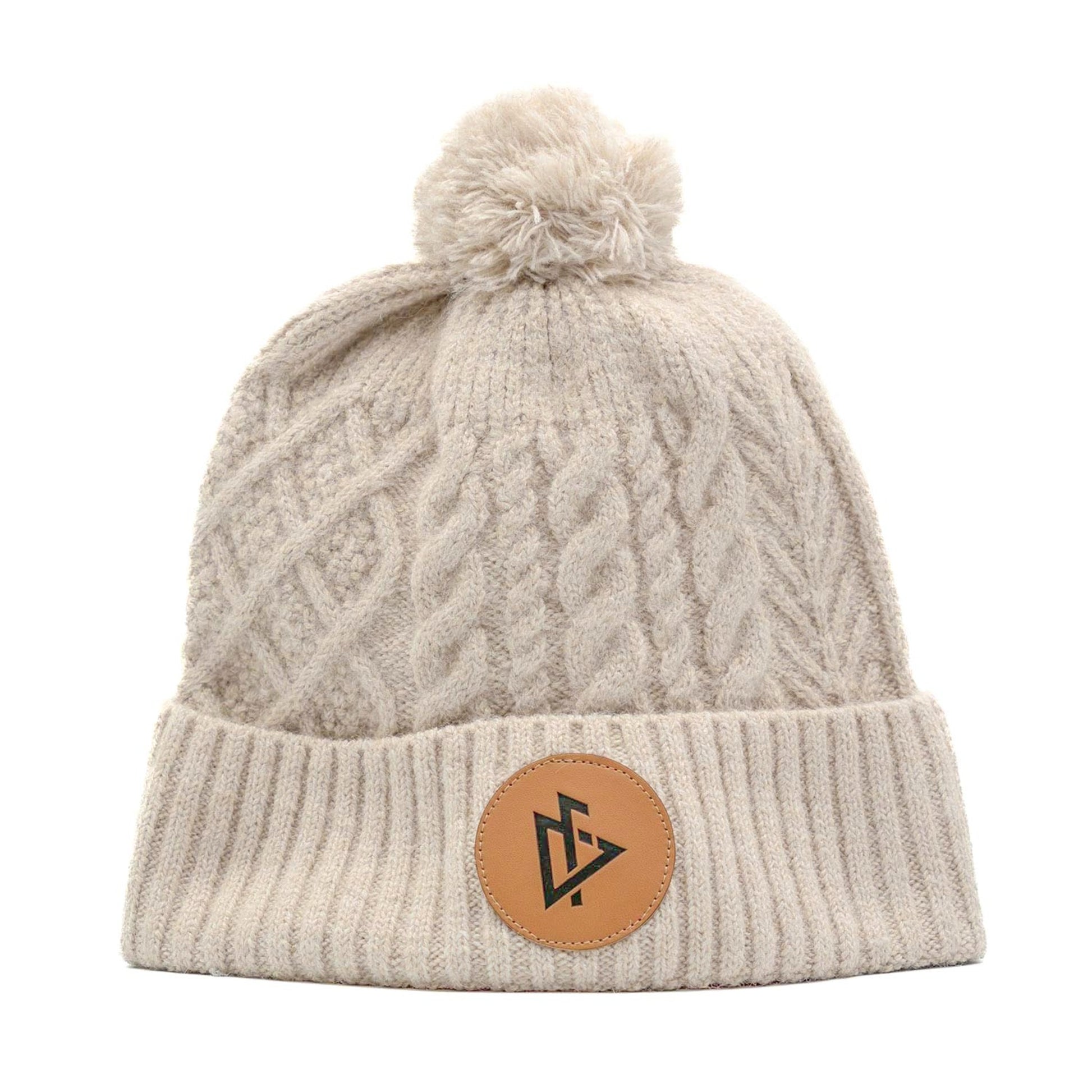 DeemedFit beige(white) women's knit beanie hat