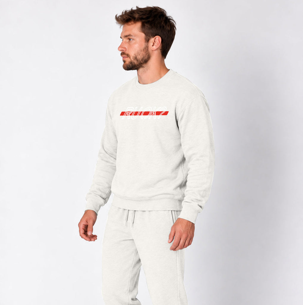 Red Line Heavyweight Crewneck, photo 7 - Firefighter and EMT Mental Health Apparel - DeemedFit #white