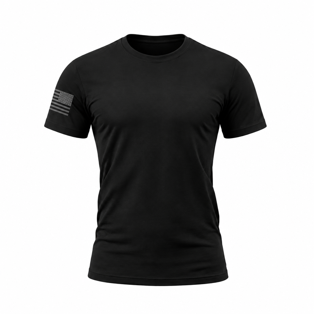 Capsule Tee in Blackout, front view - Everyday First Responder Tee - DeemedFit