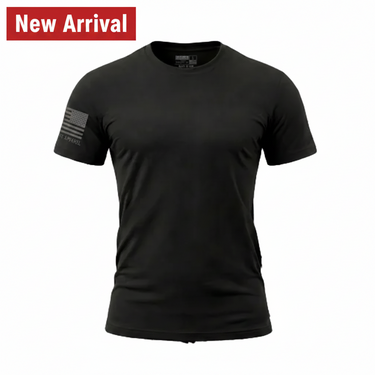 Capsule Tee Blackout Front View - First Responder Everyday Performance Tee - DeemedFit
