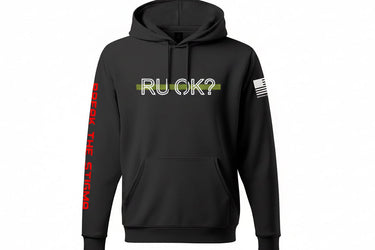 Stigma-Breaking Green Line Hoodie Front View - Border Patrol Mental Health Awareness Apparel - DeemedFit