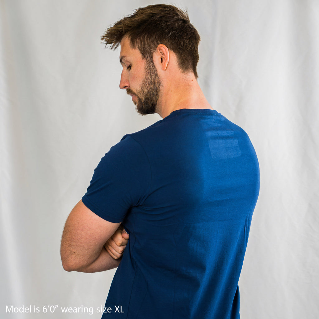 Capsule Tee in Midnight Navy, detail view, part of the Capsule Tee 3-Pack