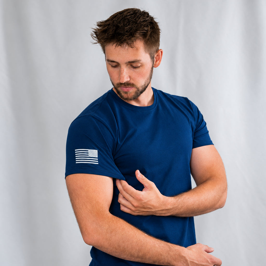 Capsule Tee in Midnight Navy, back view, part of the Capsule Tee 3-Pack
