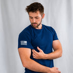 Capsule Tee in Midnight Navy, back view - Everyday First Responder Tee - DeemedFit