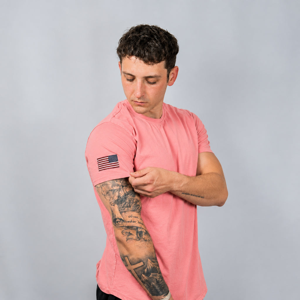 Capsule Tee in Rust, back view - Everyday First Responder Tee - DeemedFit