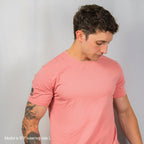 Capsule Tee in Rust, detail view - Everyday First Responder Tee - DeemedFit