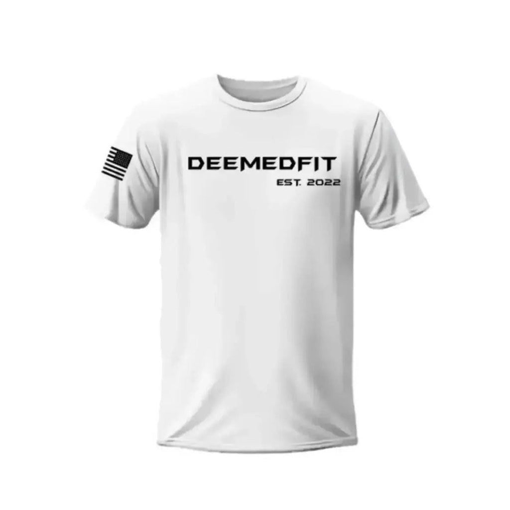 Men's Compellence Gym Tee White - First Responder Athletic Training Shirt - DeemedFit