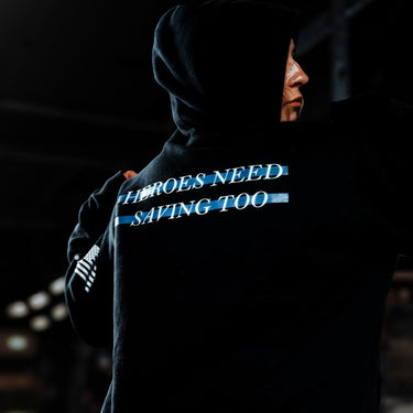 Stigma-Breaking Hoodie, Blue Line, photo 4 - Law Enforcement Mental Health Apparel - DeemedFit