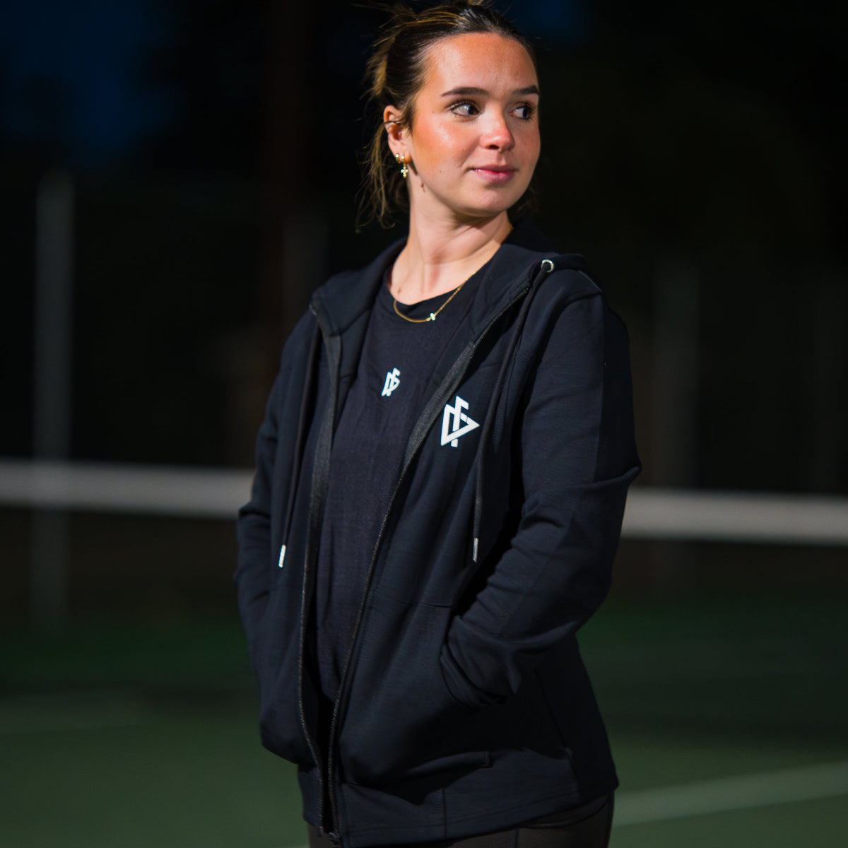 Women's Core Fleece Full Zip Front View - Female First Responder Athletic Jacket - DeemedFit