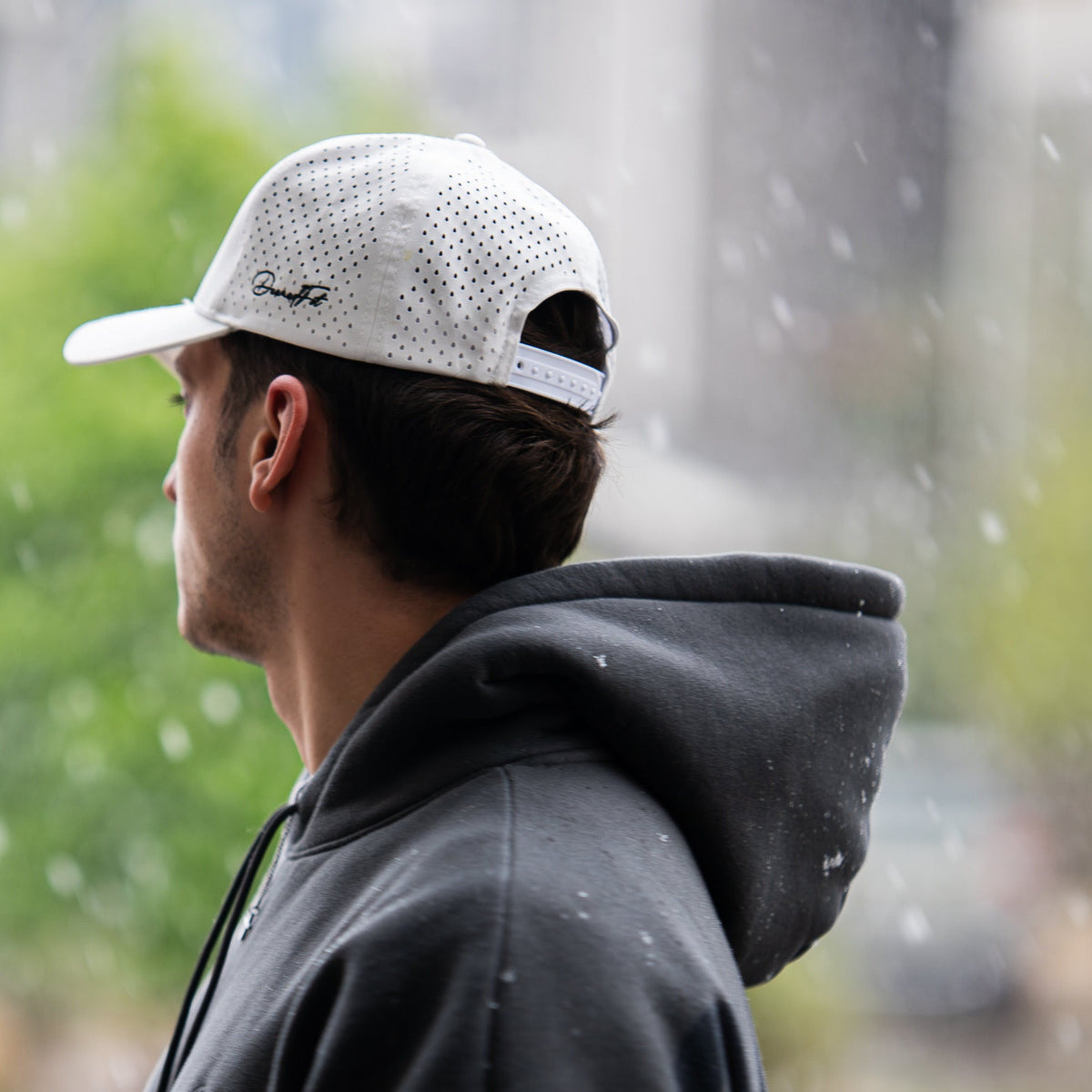 Core Performance Hat White Back View - Adjustable Fit First Responder Cap - DeemedFit