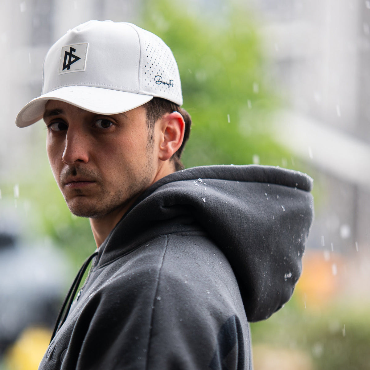 Core Performance Hat White Lifestyle Shot - Training Cap for First Responders - DeemedFit