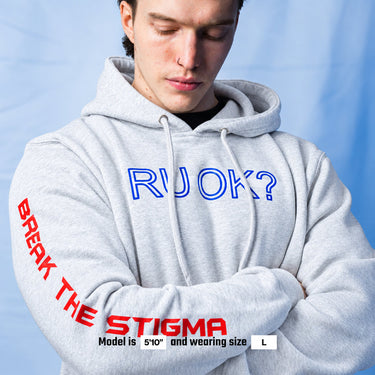 Stigma-Breaking Hoodie - White Line (Heather Grey)