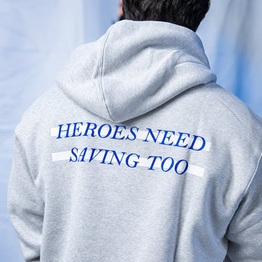 Stigma-Breaking Hoodie - White Line (Heather Grey)
