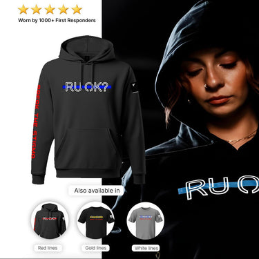 Stigma-Breaking Hoodie, Blue Line, photo 6 - Law Enforcement Mental Health Apparel - DeemedFit