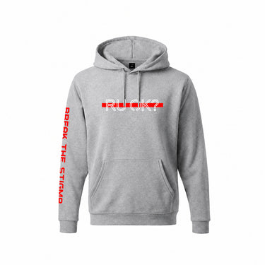 Stigma-Breaking Hoodie - Red Line (Heather Grey)
