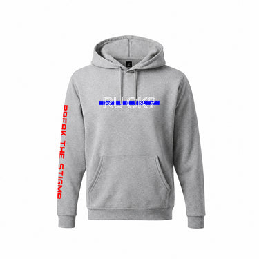 Stigma-Breaking Hoodie - Blue Line (Heather Grey)