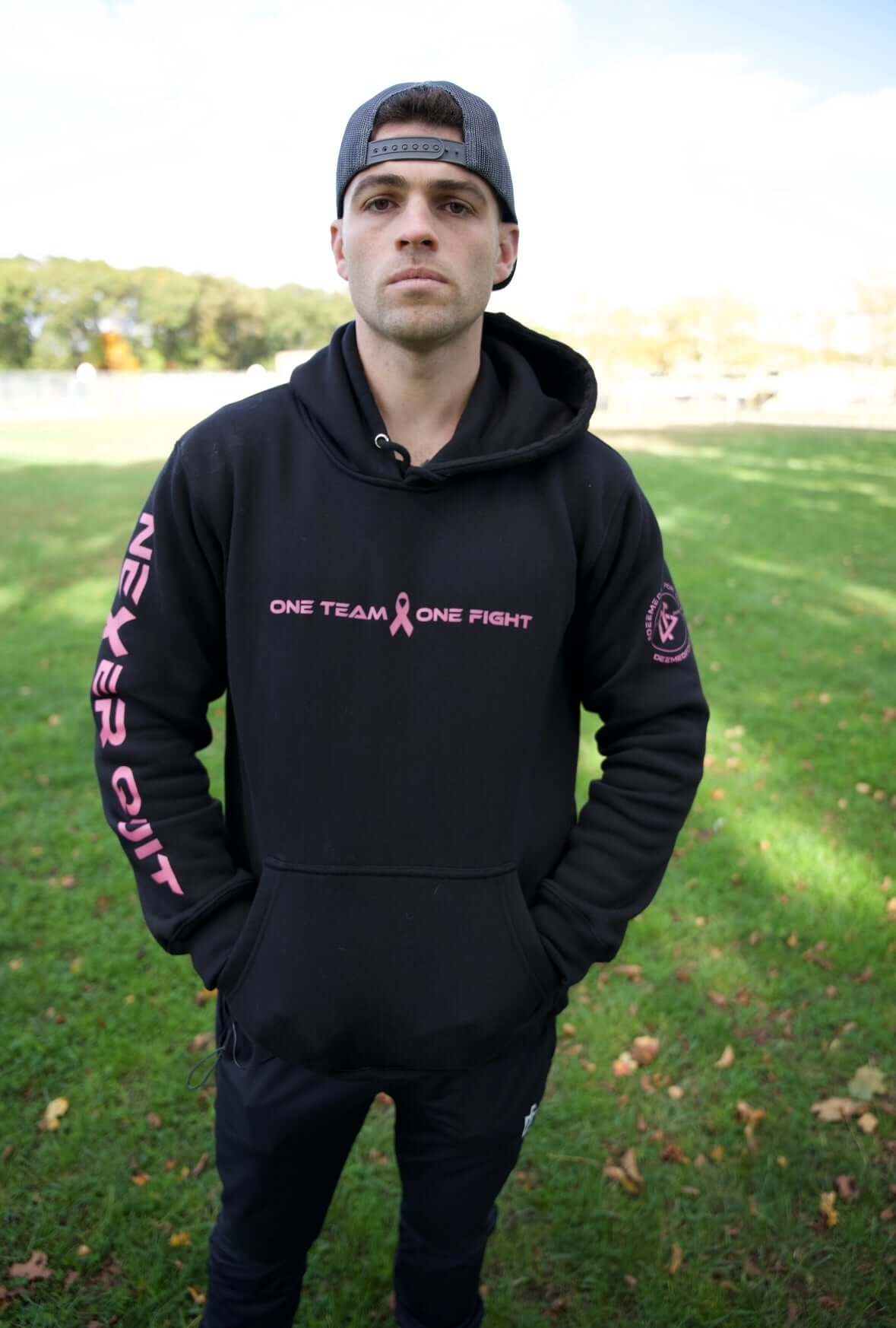 black breast cancer awareness hoodie