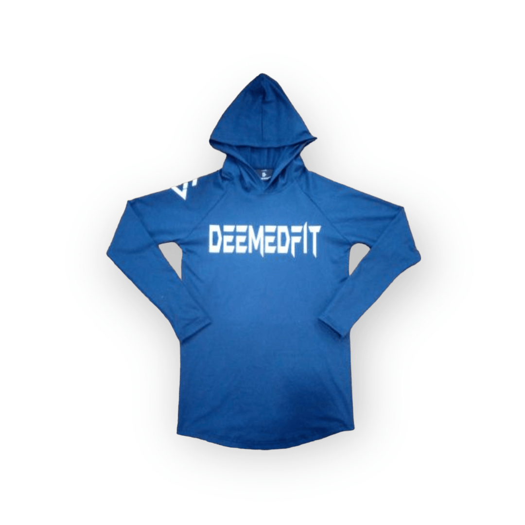 blue polyester nylon hoodie for gym