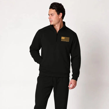 Gold Line Quarter Zip Pullover, photo 1 - 911 Dispatcher Mental Health Apparel - DeemedFit