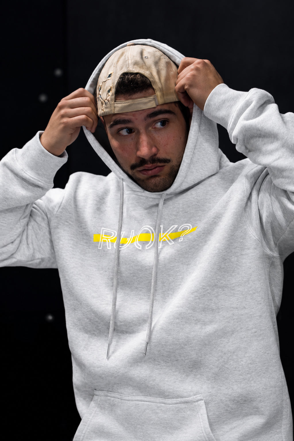 Stigma-Breaking Hoodie - Gold Line (Heather Grey)