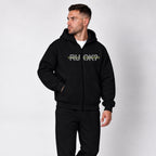Heavyweight Zip-Up Stigma-Breaking Hoodie, Green Line, photo 1 - Military Mental Health Apparel - DeemedFit #black