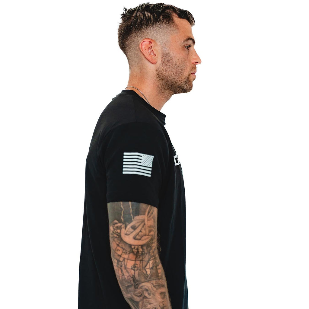 Men's Gym Tee "Compellence" - Black - DeemedFit