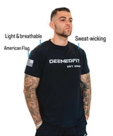Men's Gym Tee "Compellence" - Black - DeemedFit