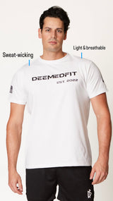 Men’s Gym Tee “Compellence” - White - DeemedFit