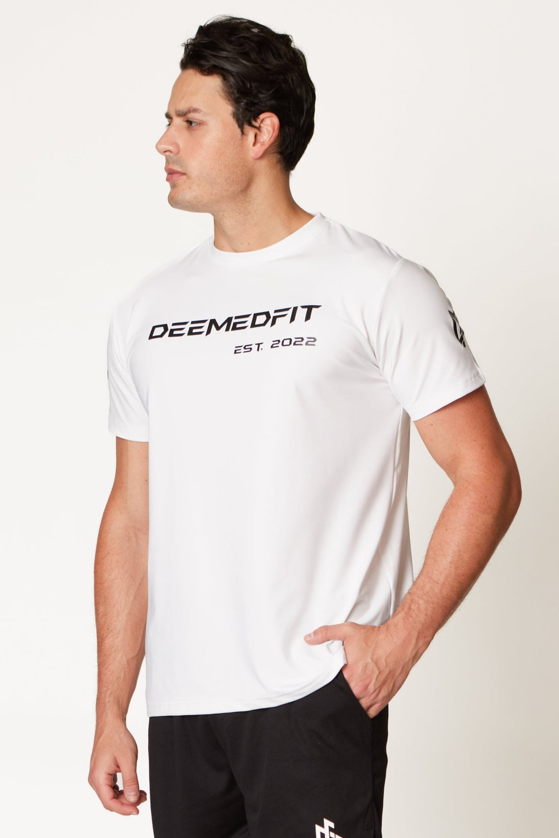 Men’s Gym Tee “Compellence” - White - DeemedFit