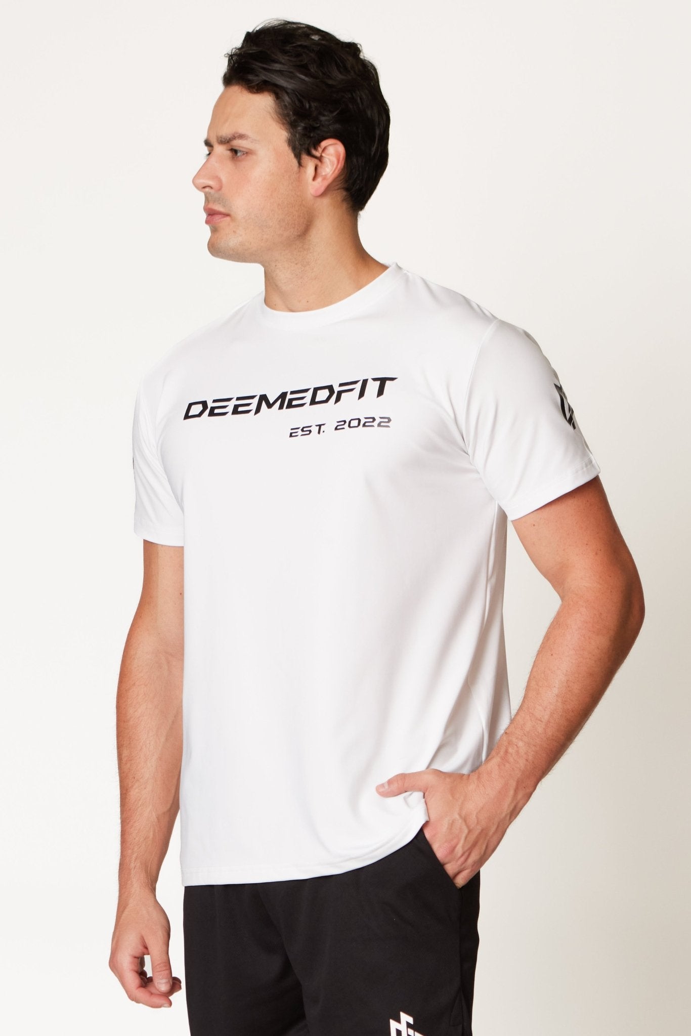 Men’s Gym Tee “Compellence” - White - DeemedFit