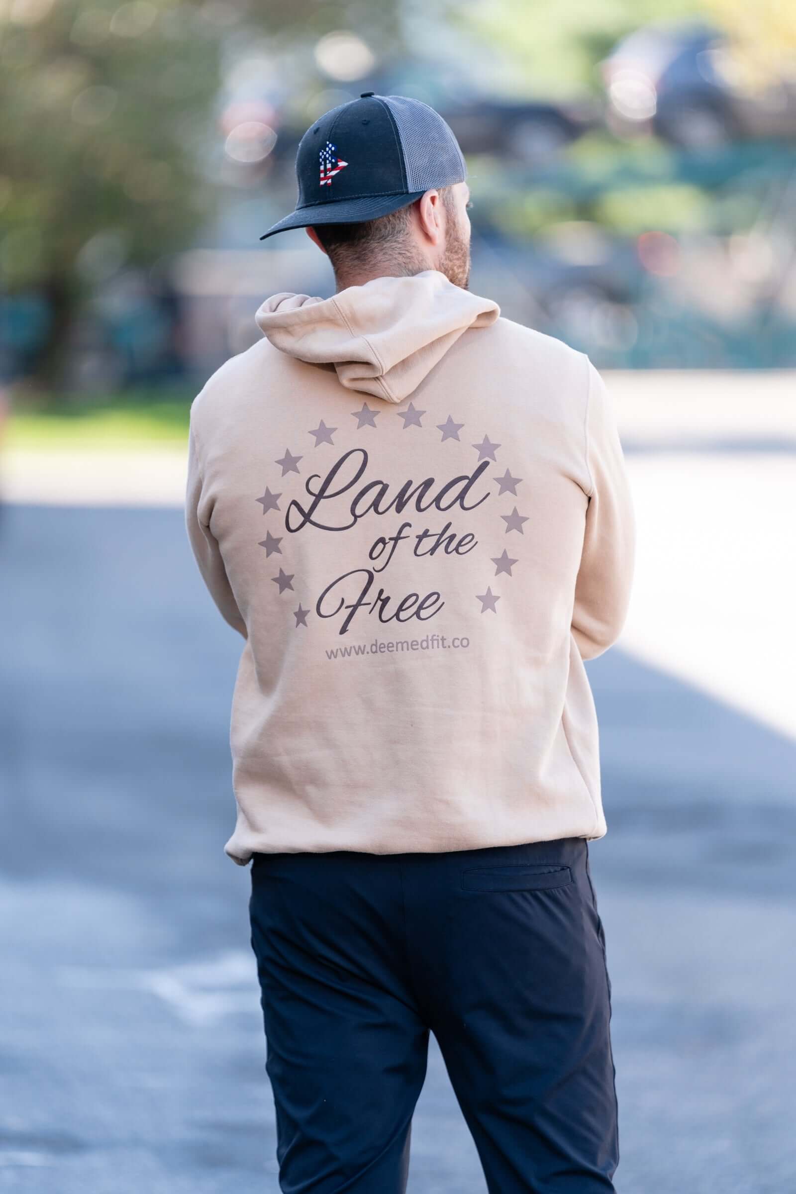 patriotic tan hoodie for veterans and first responders
