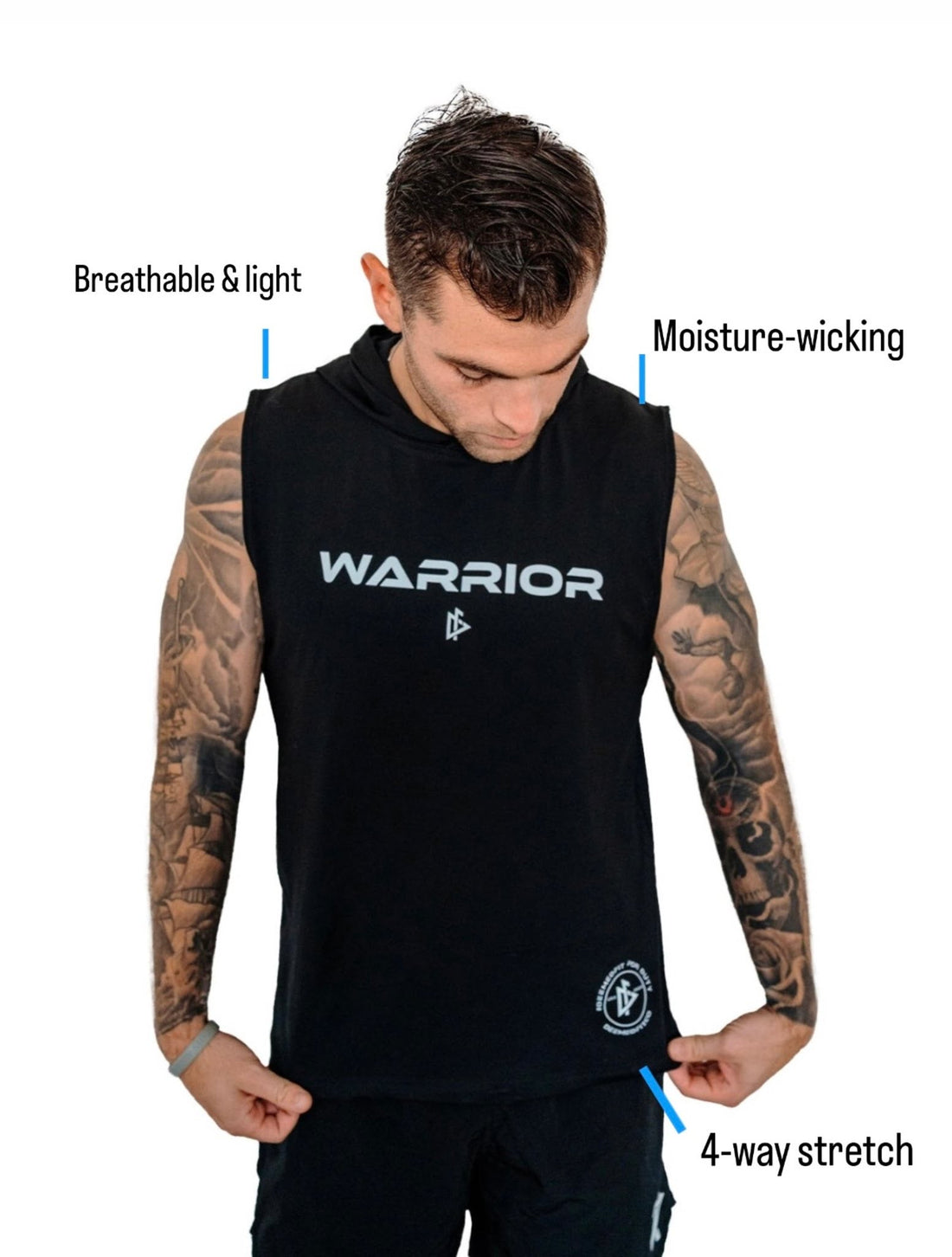 Warrior Sleeveless Hoodie - DeemedFit